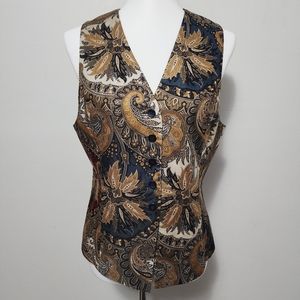 Vintage JH Collectibles paisley tapestry waistcoat vest size 6